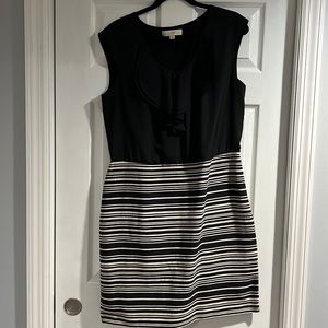 Ann Taylor Loft Size 12 Mixed Media Dress black/tan